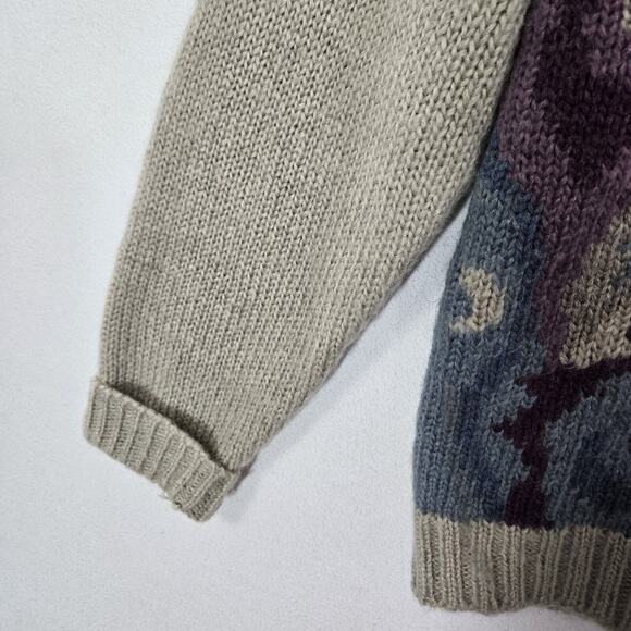 VTG Russ Mohair Wool Blend Cardigan Sweater L Gray Purple Cabincore Grandmacore - Picture 7 of 15